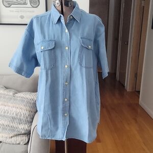 American Rave Shirt, XL, Blue Vintage.